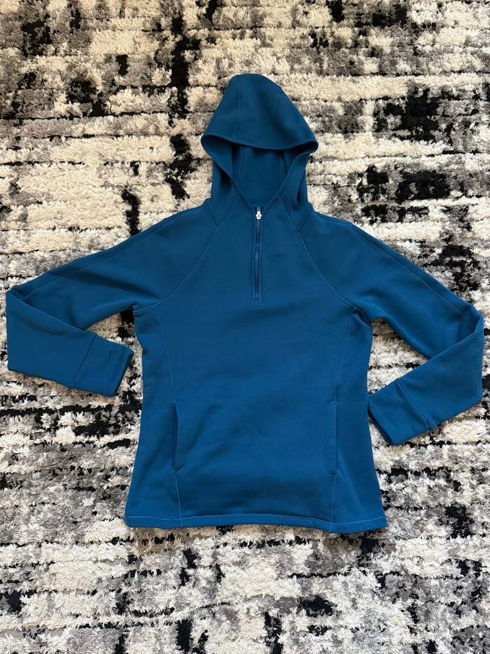 Athleta Altitude Polartec Hoodie Sweatshirt Blue Size S